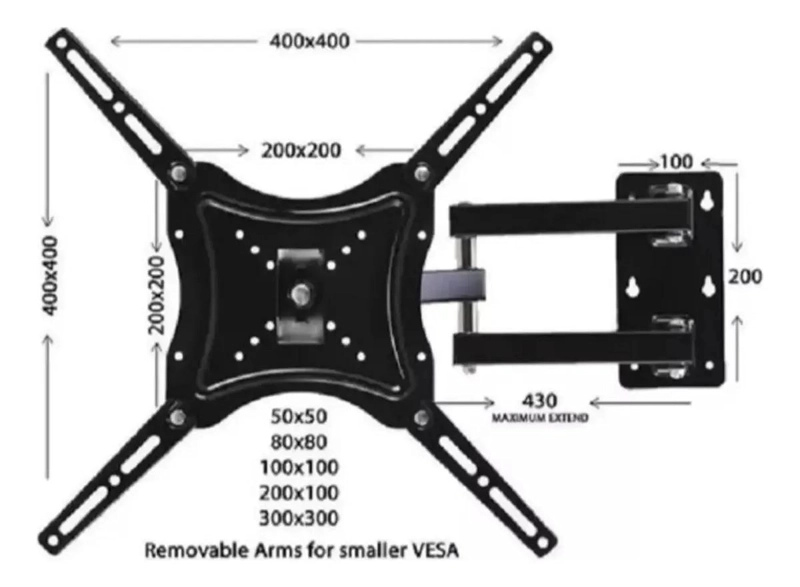 SOPORTE DE PARED ARTICULADO PARA TV 14-55' INCLINABLE 50  - 2