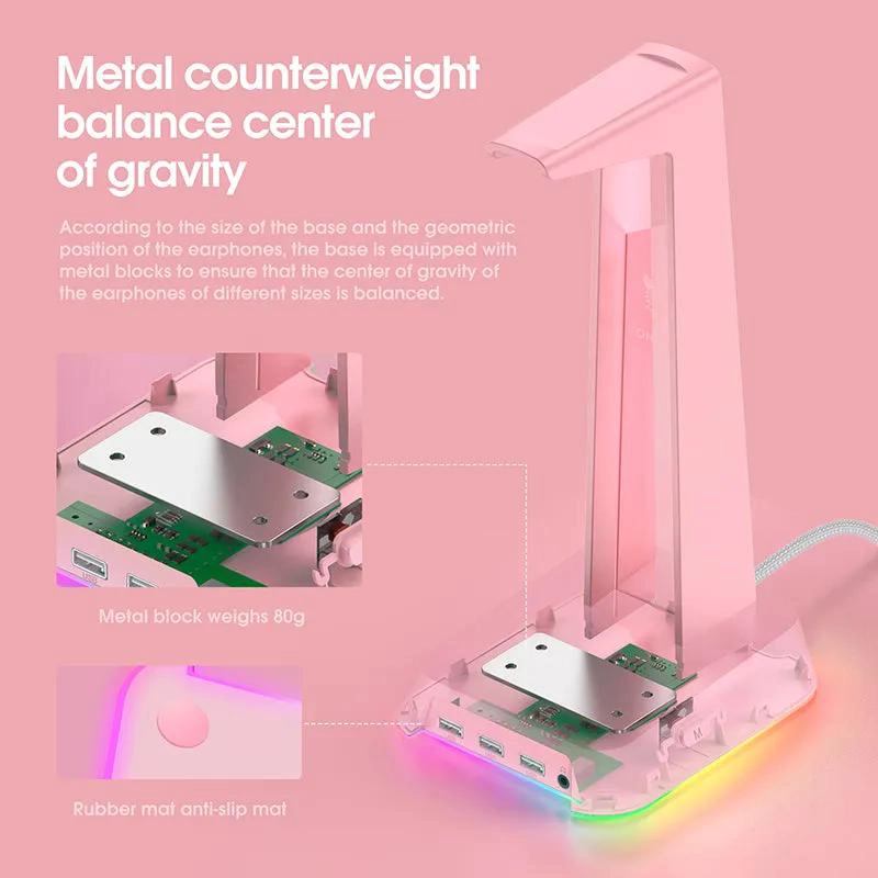 SOPORTE PARA AUDIFONOS GAMER CON DISEÑO RESISTENTE - 3