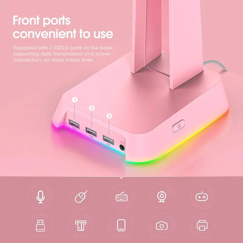SOPORTE PARA AUDIFONOS GAMER CON DISEÑO RESISTENTE - 4