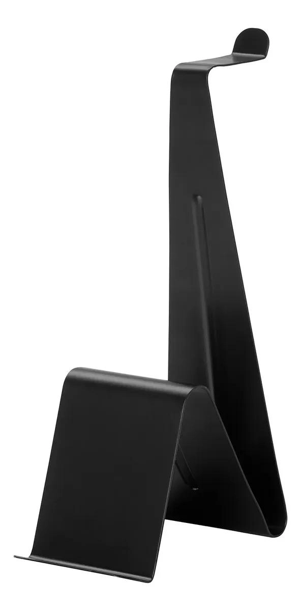 GENÉRICO SOPORTE DE ACERO NEGRO PARA TABLET Y AUDIFONOS