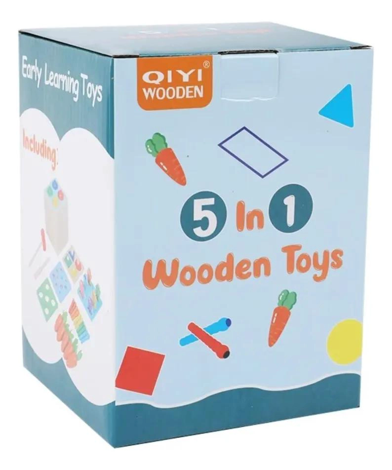 JUGUETE DIDACTICO MONTESSORI 5 EN 1 DE MADERA - 4