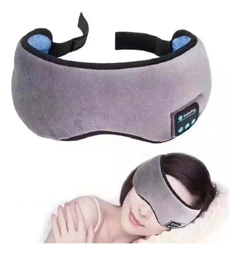 MASCARA PARA DORMIR CON AURICULARES BLUETOOTH GRISES - 2