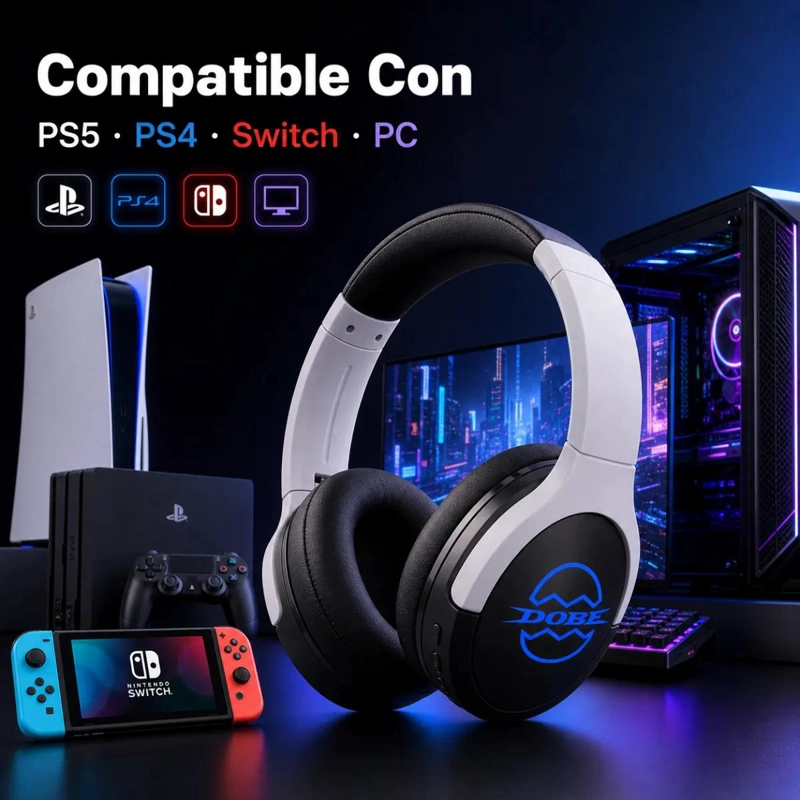 AUDIFONOS GAMER INALAMBRICOS BLUETOOTH PARA PS5, SWITCH Y - 2