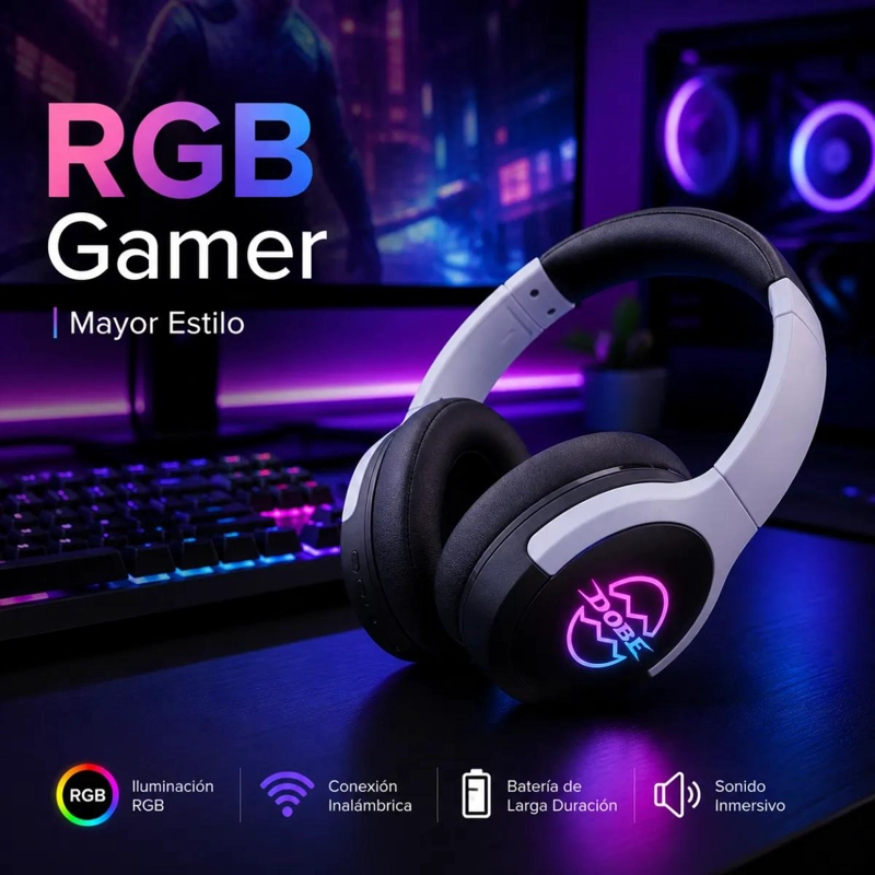 AUDIFONOS GAMER INALAMBRICOS BLUETOOTH PARA PS5, SWITCH Y - 3