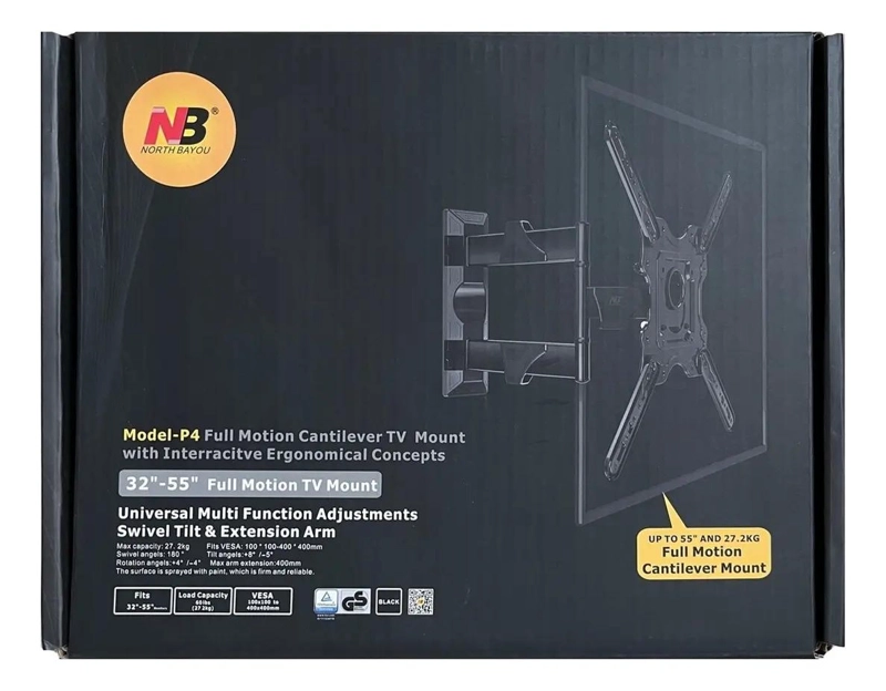 SOPORTE DE PARED PARA MONITOR NEGRO AJUSTABLE - 5