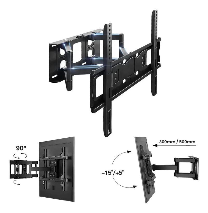 SOPORTE TV AJUSTABLE DOBLE BASE 32 A 80 PULGADAS - 2