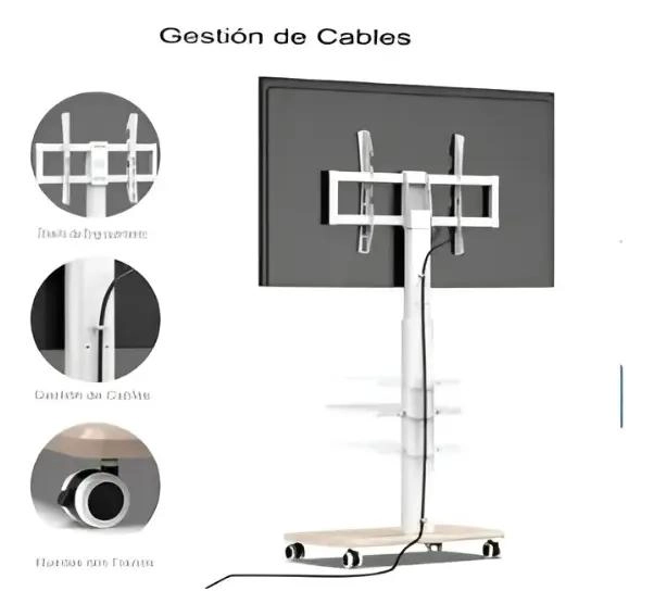 RACK MOVIL PARA TV DE 37 A 75 PULGADAS - 4
