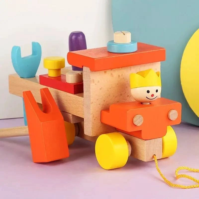 CAMION DE CONSTRUCCION DE MADERA PARA NIÑOS - 4