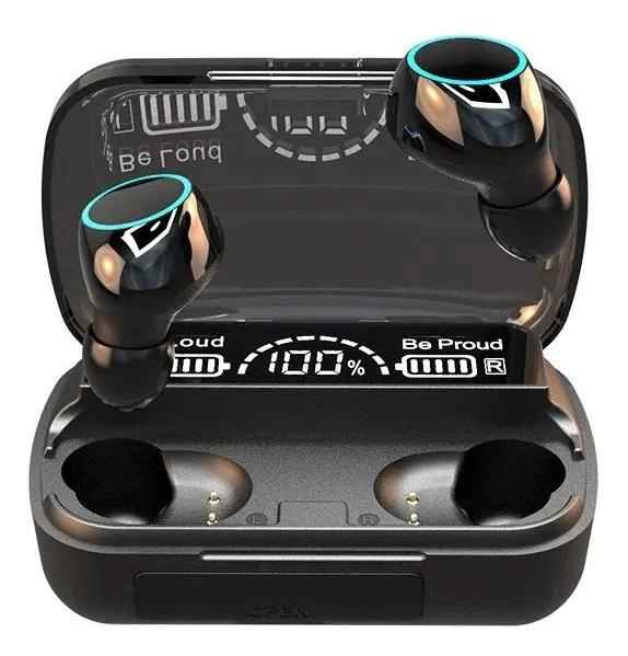 AUDIFONOS INALAMBRICOS BLUETOOTH CON BANCO DE CARGA M9 - 1
