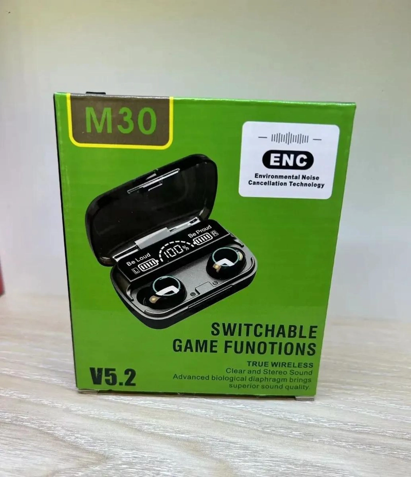 AUDIFONOS INALAMBRICOS BLUETOOTH CON BANCO DE CARGA M9 - 3