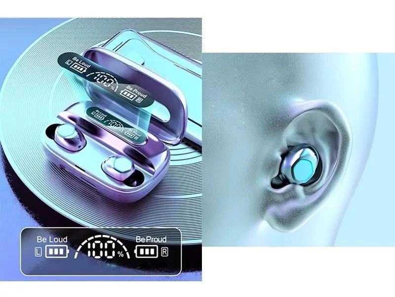 AUDIFONOS INALAMBRICOS BLUETOOTH CON BANCO DE CARGA M9 - 5
