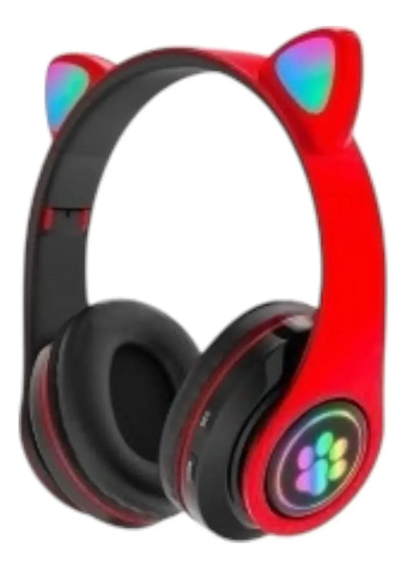 AUDIFONOS BLUETOOTH CON LUCES DISEÑO OREJITAS DE GATO - 2