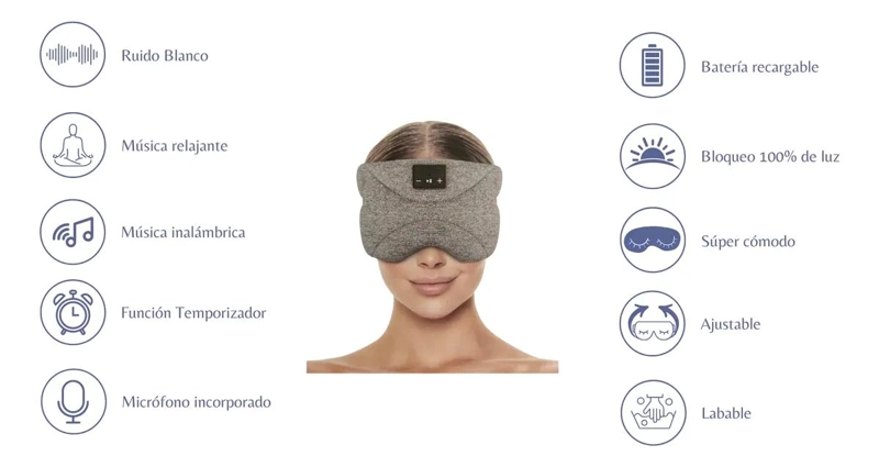 ANTIFAZ CON AUDIFONOS PARA MEDITACION Y SUEÑO - 5