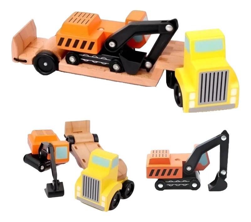 PACK 2 CAMIONES DE MADERA DIDACTICOS PARA NIÑOS - 2