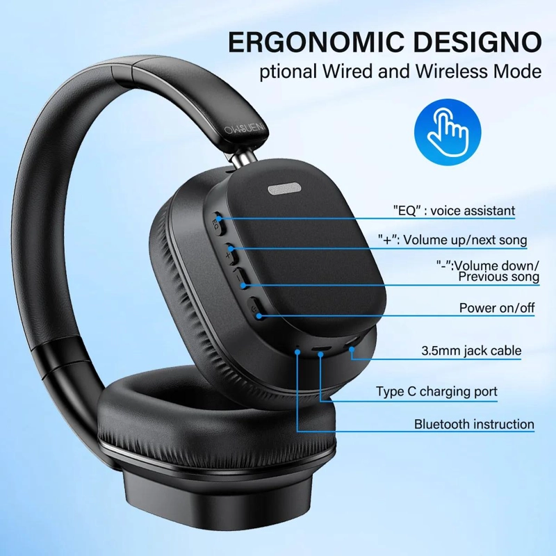 AUDIFONOS BLUETOOTH INALAMBRICOS DIADEMA PLEGABLE GAMER - 4