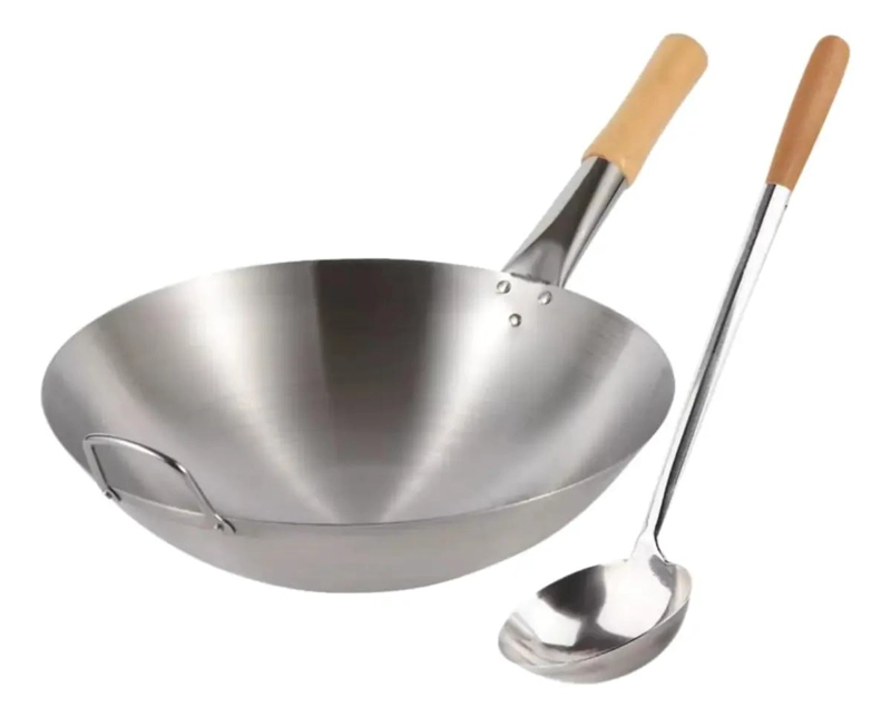 WOK DE 36 CM CON CUCHARON PARA ALTA COCINA - 1