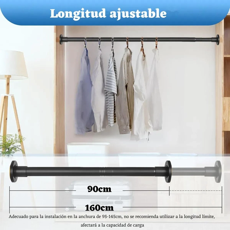 TUBO EXTENSIBLE PARA CORTINA DE BAÑO Y VERANDA - 5