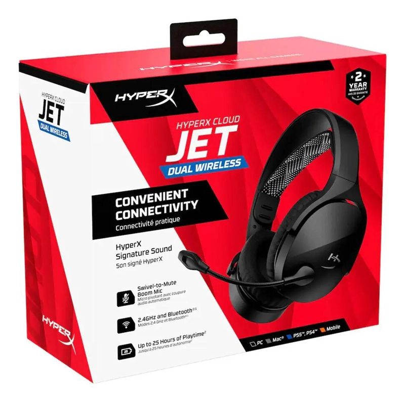 AUDIFONOS GAMER CLOUD JET DUAL WIRELESS NEGRO - 1