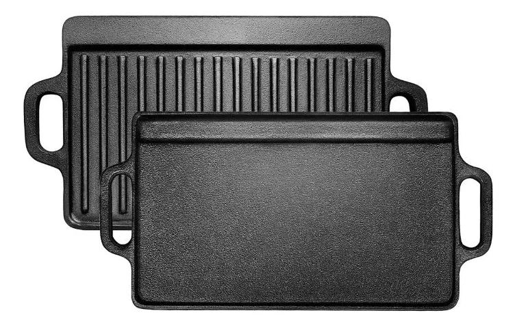 PLANCHA CHURRASQUERA 2 EN 1 DE HIERRO FUNDIDO CON ESPATUL - 4