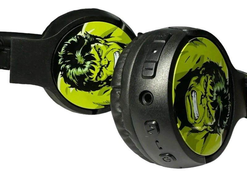 AUDIFONOS INALAMBRICOS BLUETOOTH CON DISEÑO HULK - 3