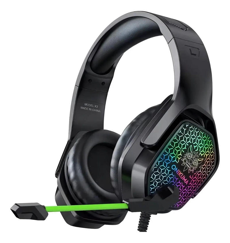 HEADSET GAMER NEGRO CON MICROFONO DESMONTABLE - 1