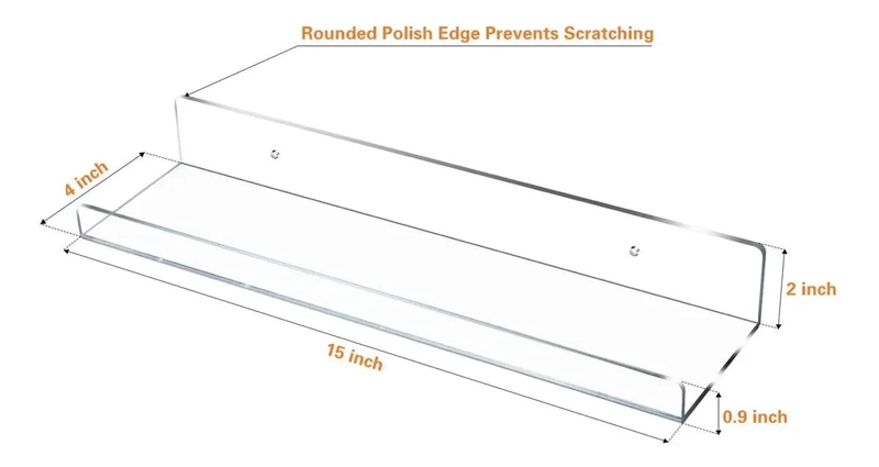 4 REPISAS FLOTANTES DE ACRILICO PARA PARED - 2