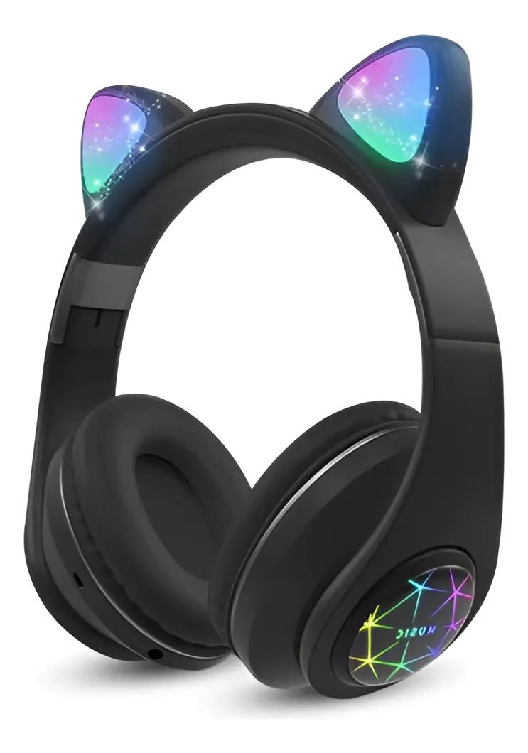 AUDIFONOS BLUETOOTH INALAMBRICOS CON OREJAS DE GATO - 1