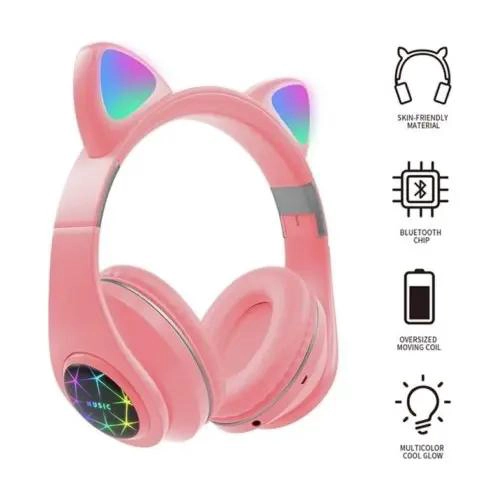 AUDIFONOS BLUETOOTH INALAMBRICOS CON OREJAS DE GATO - 3