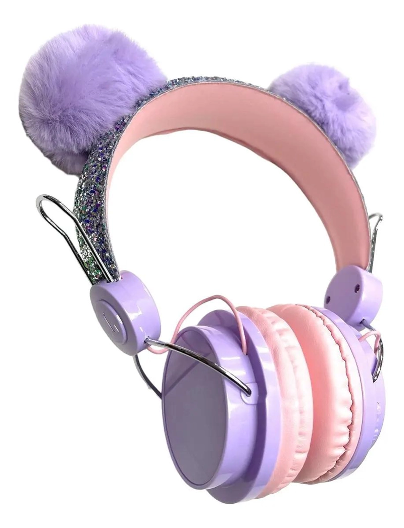 AUDIFONOS BLUETOOTH INFANTILES CON DISEÑO DE POMPONES Y E - 1