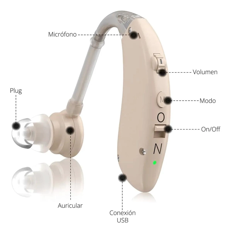 AUDIFONO RECARGABLE CON 4 ELIMINADORES DE RUIDO - 5