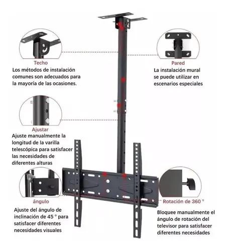 SOPORTE DE TECHO GIRATORIO PARA TV 26 A 60 PULGADAS - 3