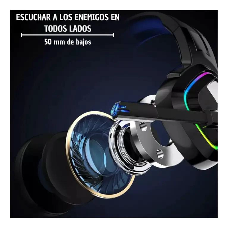 AUDIFONOS GAMER PROFESIONAL CON ILUMINACION RGB - 4