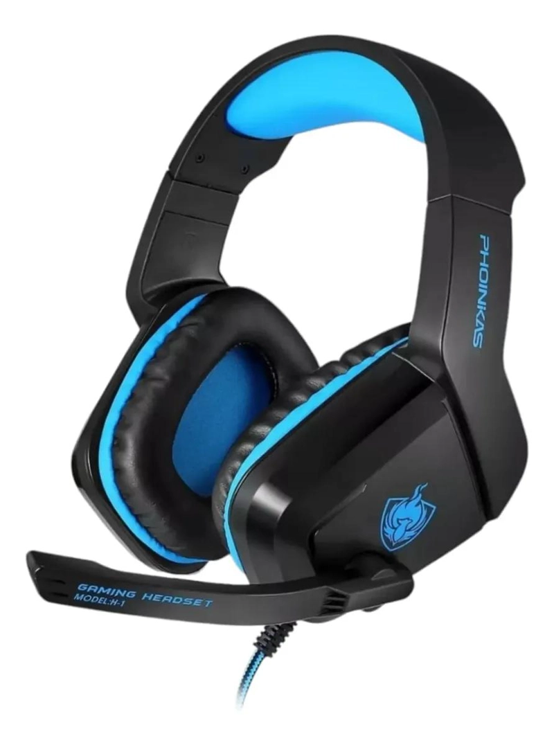 AURICULARES GAMER H-1 NEGRO CON MICROFONO Y SONIDO ESTE RE - 3