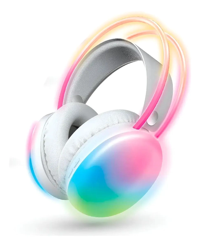 AUDIFONOS INALAMBRICOS RECARGABLES CON MICROFONO Y LUCES - 1
