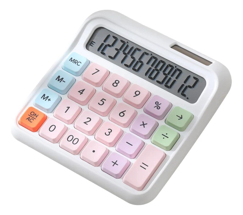CALCULADORA DE ESCRITORIO 12 DIGITOS COLOR PASTEL - 1