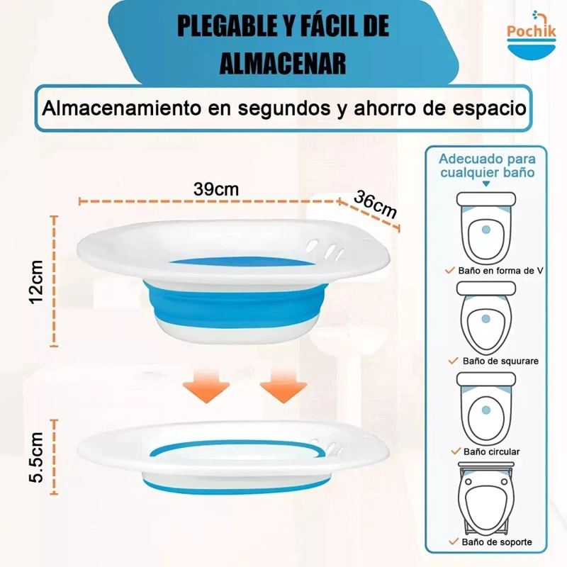 BAÑO DE ASIENTO PLEGABLE PARA ALIVIO DE HEMORROIDES Y USO - 5