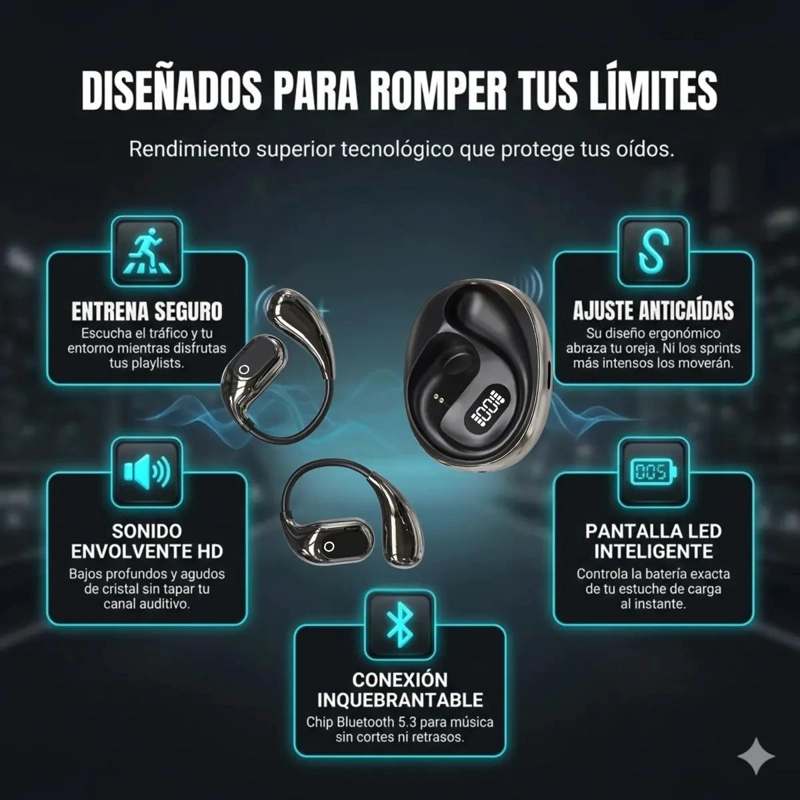 AUDIFONOS INALAMBRICOS DE CONDUCCION OSEA BLUETOOTH - 3