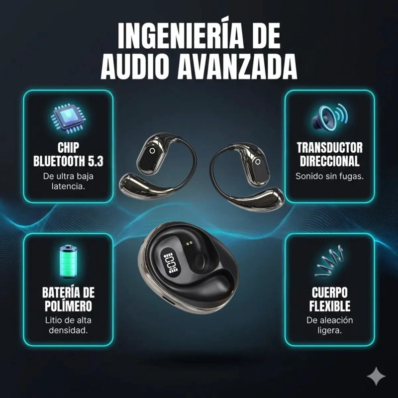 AUDIFONOS INALAMBRICOS DE CONDUCCION OSEA BLUETOOTH - 4