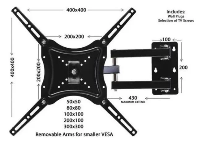 SOPORTE DE PARED PARA TV Y MONITOR DE 14 A 55 PULGADAS - 5