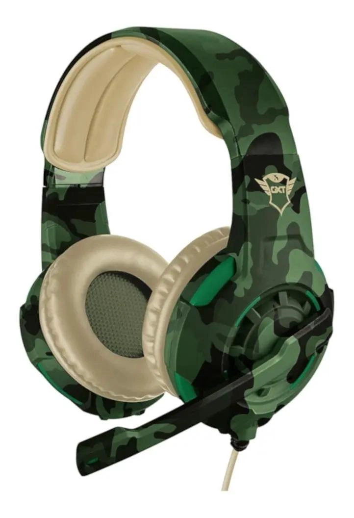 AURICULARES GAMER CON MICROFONO Y DISEÑO JUNGLE CAMO - 1