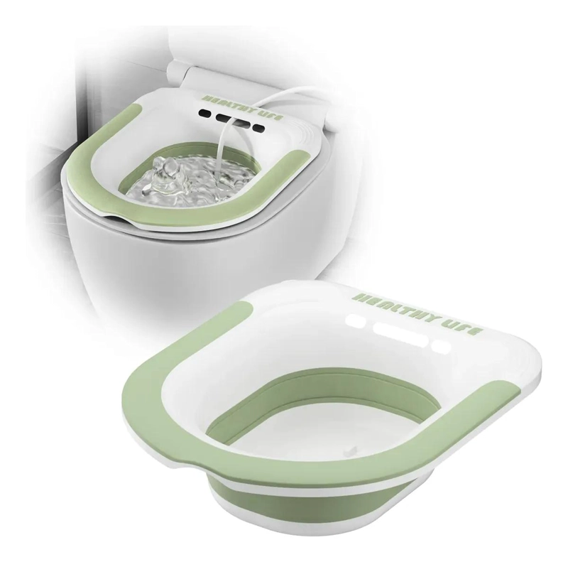BAÑO DE ASIENTO PLEGABLE PARA ALIVIO DE HEMORROIDES Y USO - 1