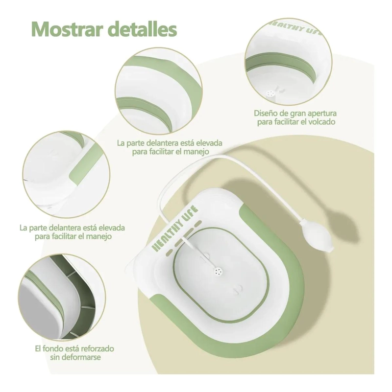 BAÑO DE ASIENTO PLEGABLE PARA ALIVIO DE HEMORROIDES Y USO - 3