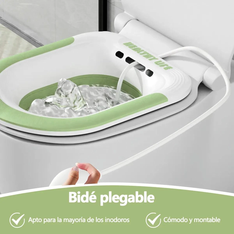 BAÑO DE ASIENTO PLEGABLE PARA ALIVIO DE HEMORROIDES Y USO - 5