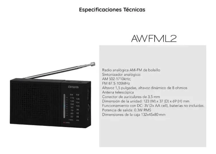 RADIO PORTATIL AM FM ANALOGICA CON ENTRADA 3.5 MM - 4