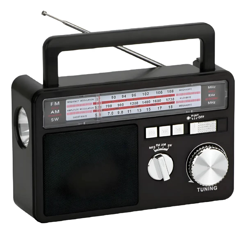 RADIO PORTATIL BLUETOOTH RECARGABLE SOLAR AM FM SW - 1