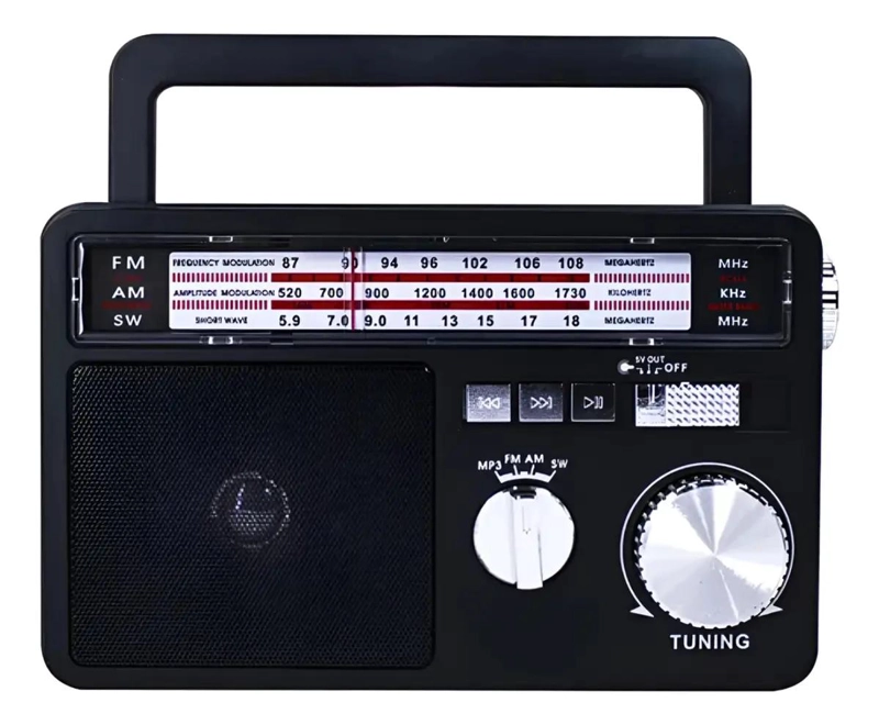 RADIO PORTATIL BLUETOOTH RECARGABLE SOLAR AM FM SW - 2