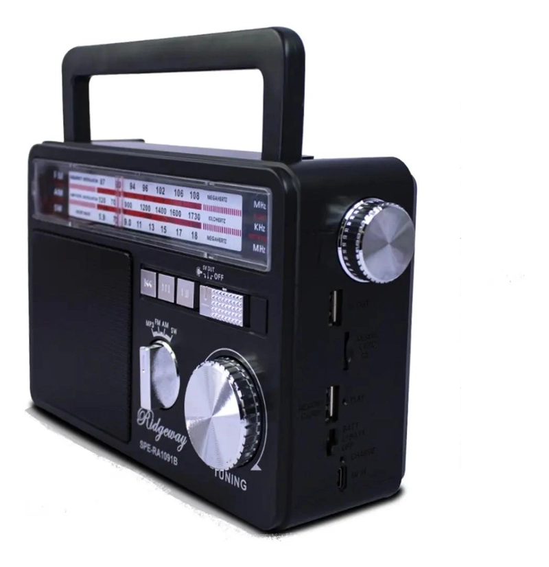 RADIO PORTATIL BLUETOOTH RECARGABLE SOLAR AM FM SW - 5