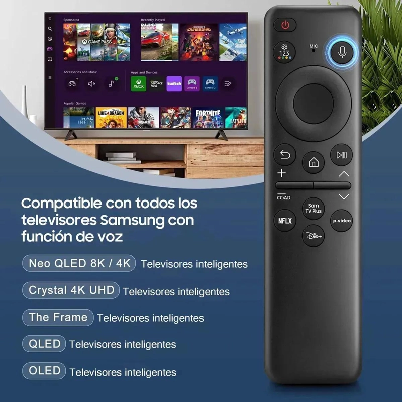 CONTROL REMOTO SOLAR PARA SMART TV SAMSUNG NEGRO - 4