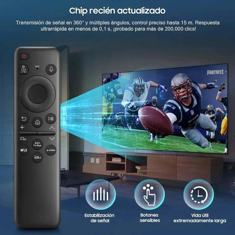 CONTROL REMOTO SOLAR PARA SMART TV SAMSUNG NEGRO - 5
