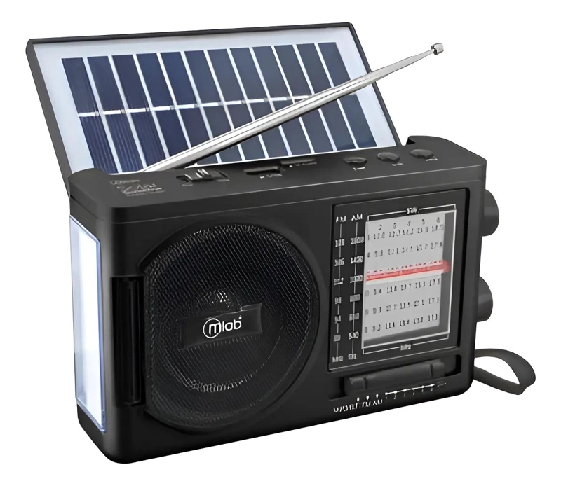 RADIO PORTATIL AM/FM SOLAR RECARGABLE CON LINTERNA - 1